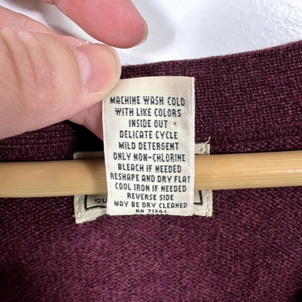EUC L.L. Bean 100% wool cardigan Sz men's L - Picture 3 of 9